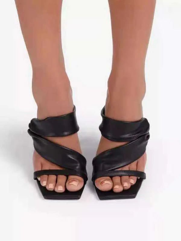 Square Toe PU Sandals