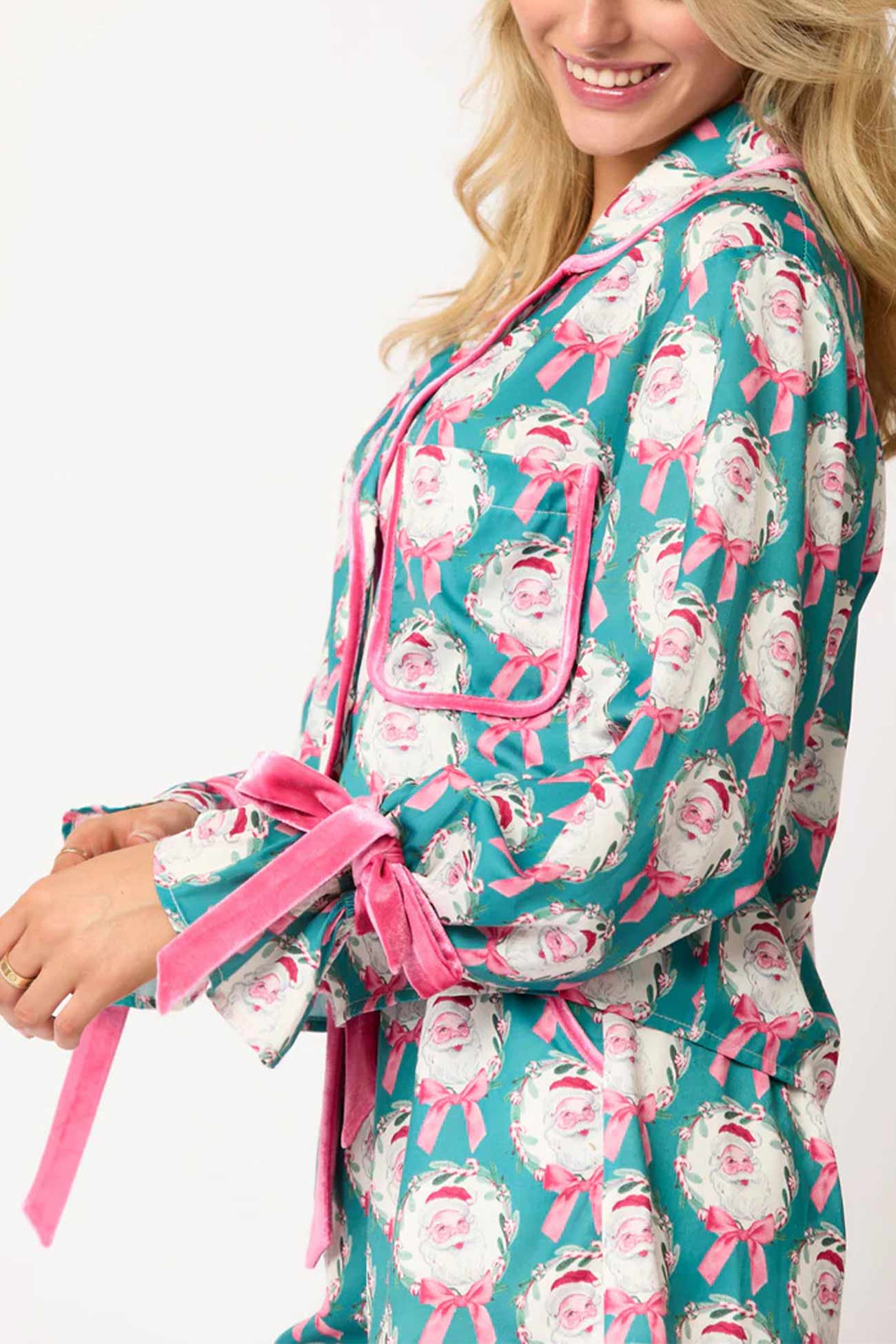 Santa Bow Shorts Two Piece Set Pajamas