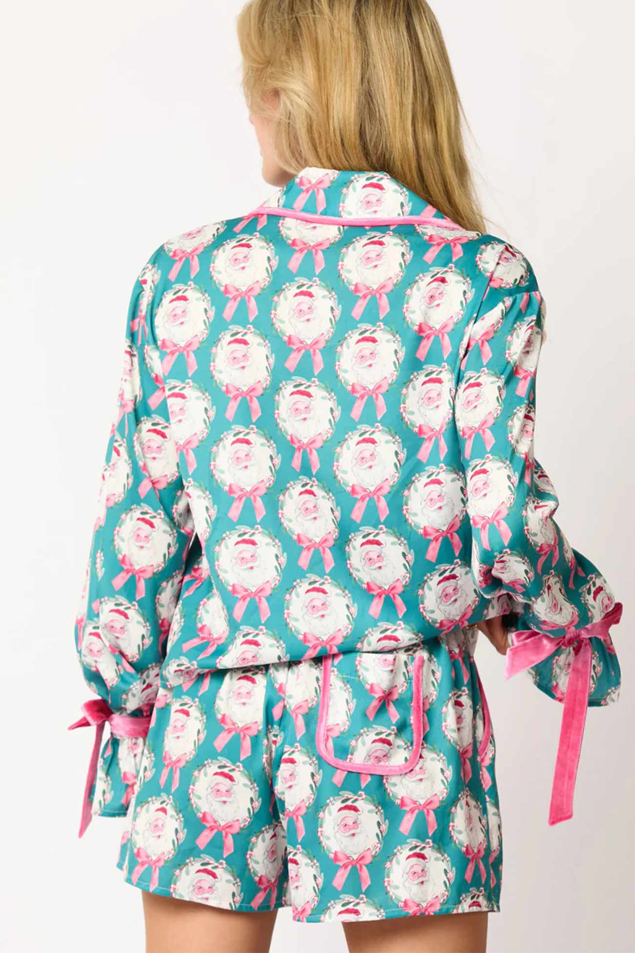 Santa Bow Shorts Two Piece Set Pajamas