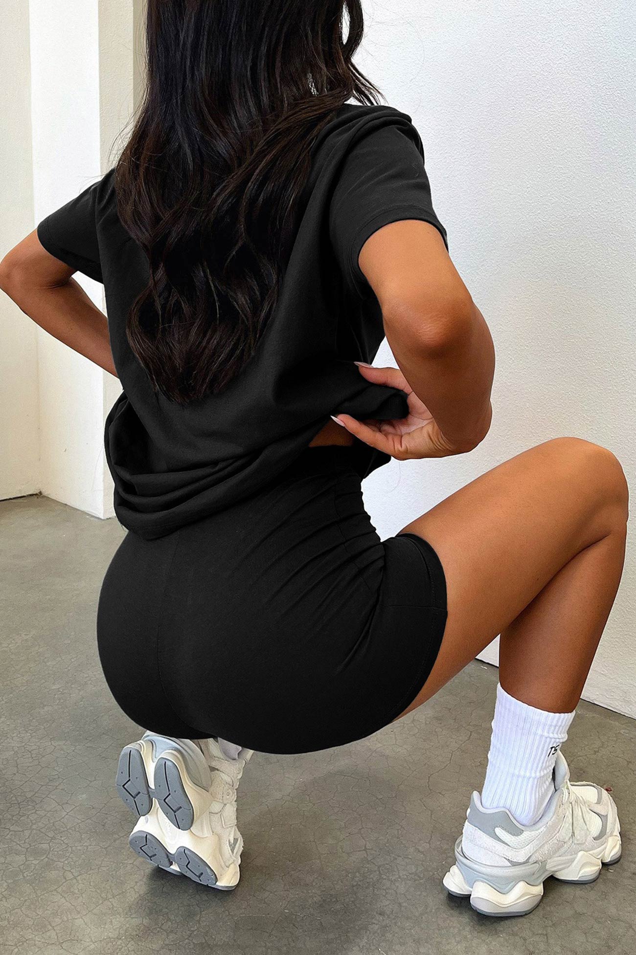 V Neck Short Sleeve T shirt Shorts Set