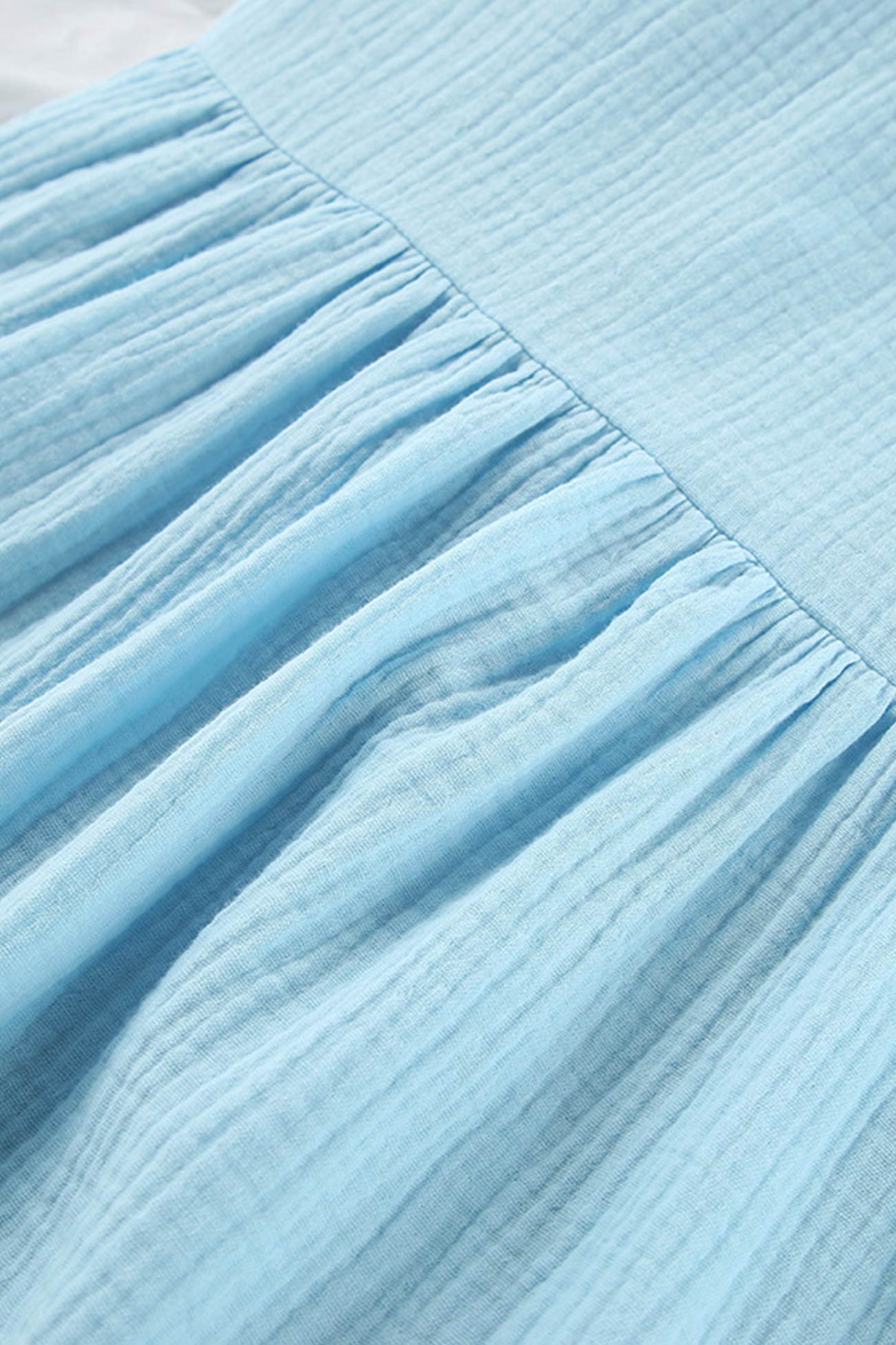 V Neck Tie up Slit A line Cotton Dress