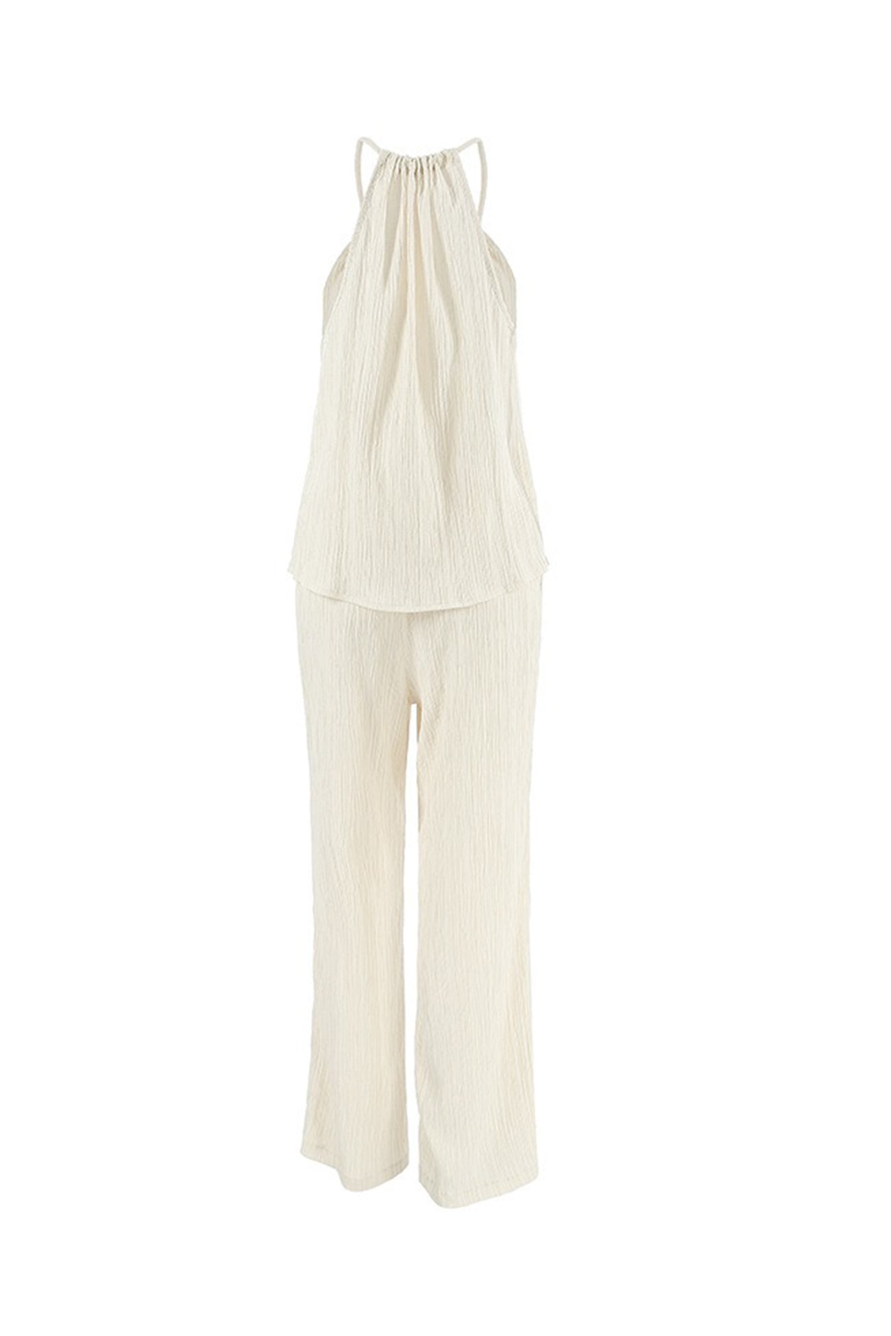 Tie up Vest Long Pants Set