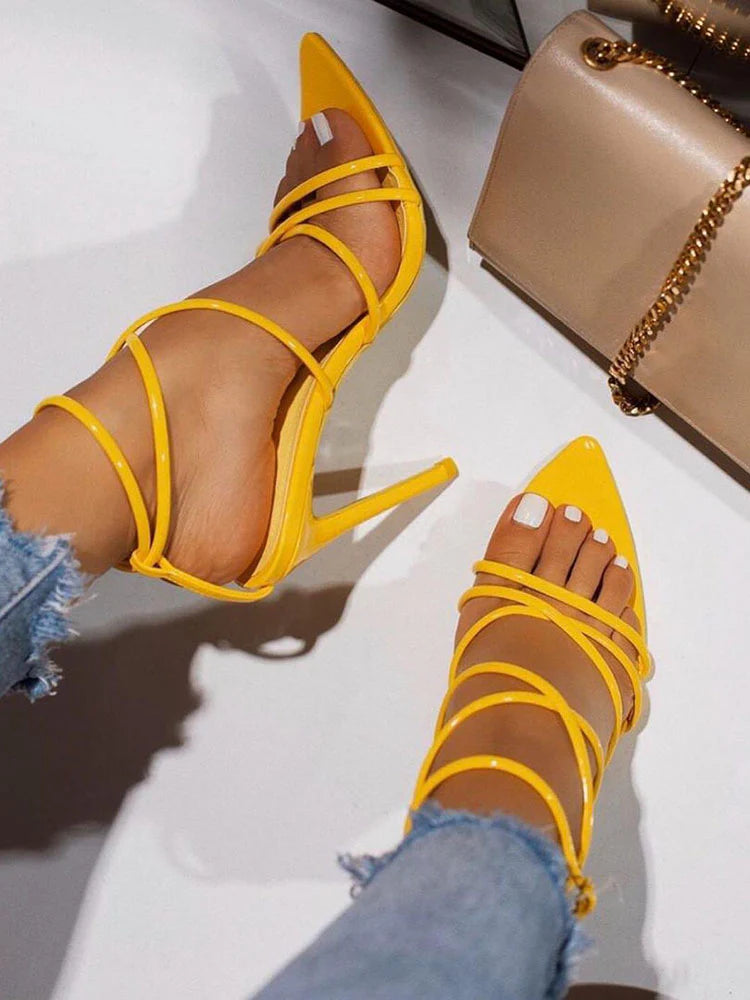 Pointed Toe Stiletto Heel Sandals