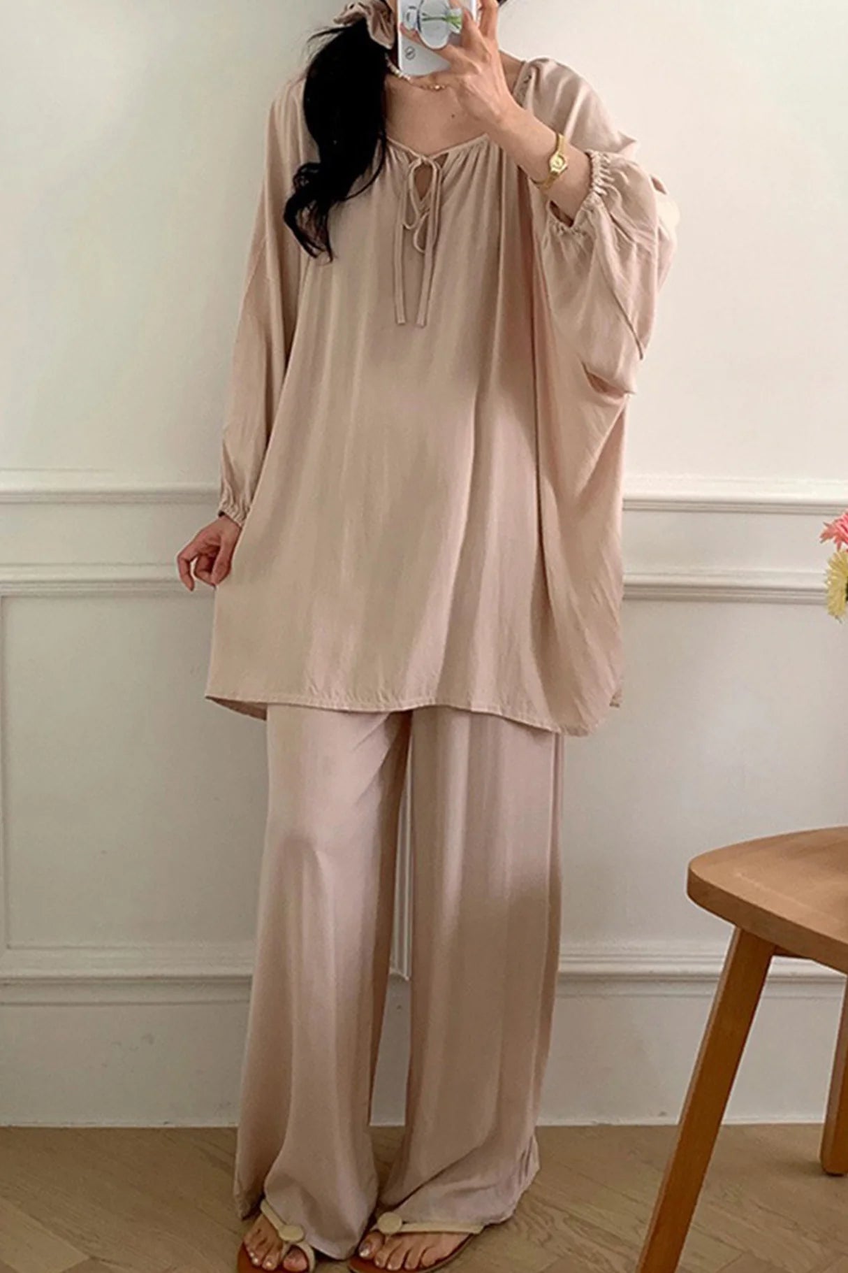 Printed Tie-up Oversize Loungewear