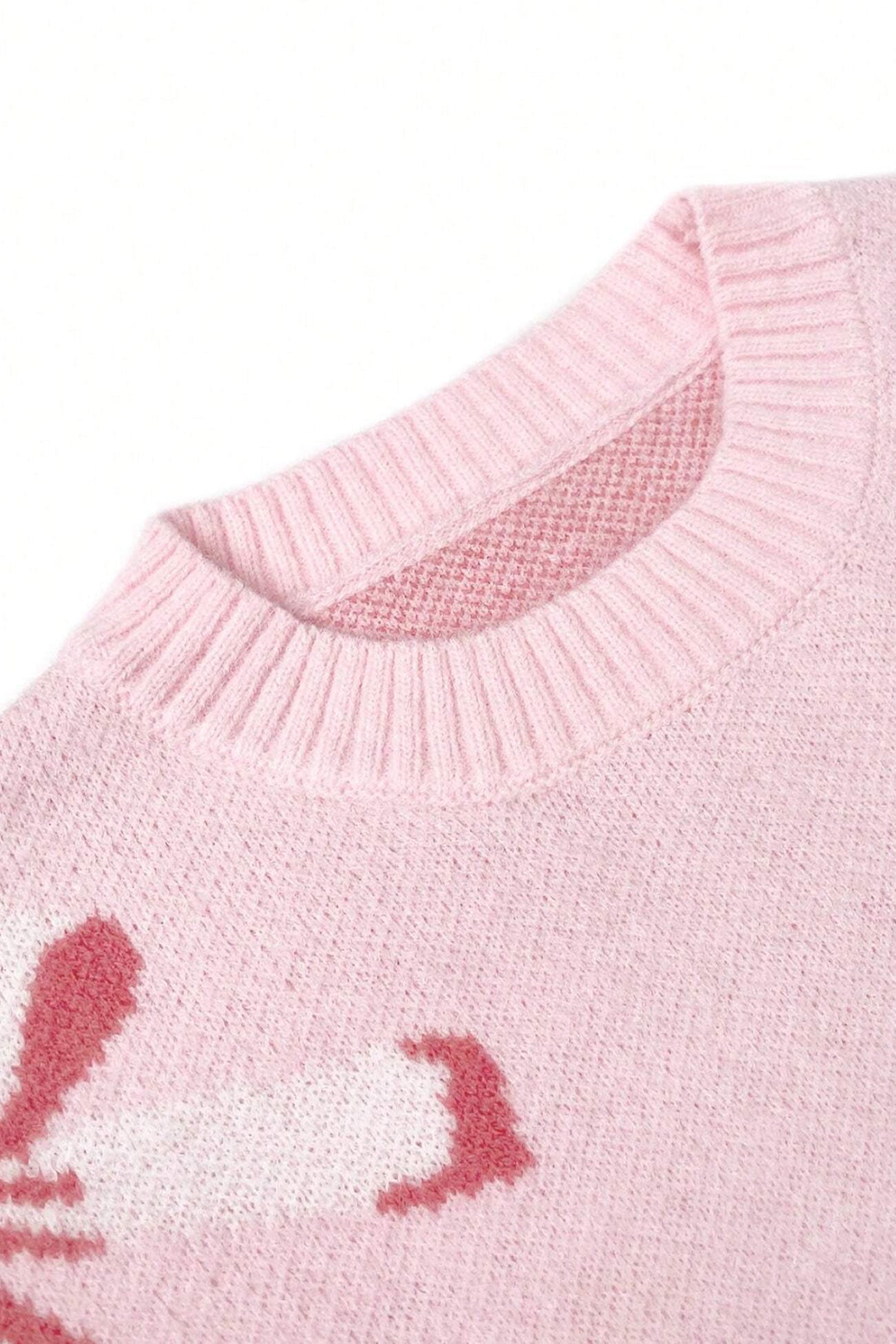 Bow Knot Jacquard Pullover Sweater