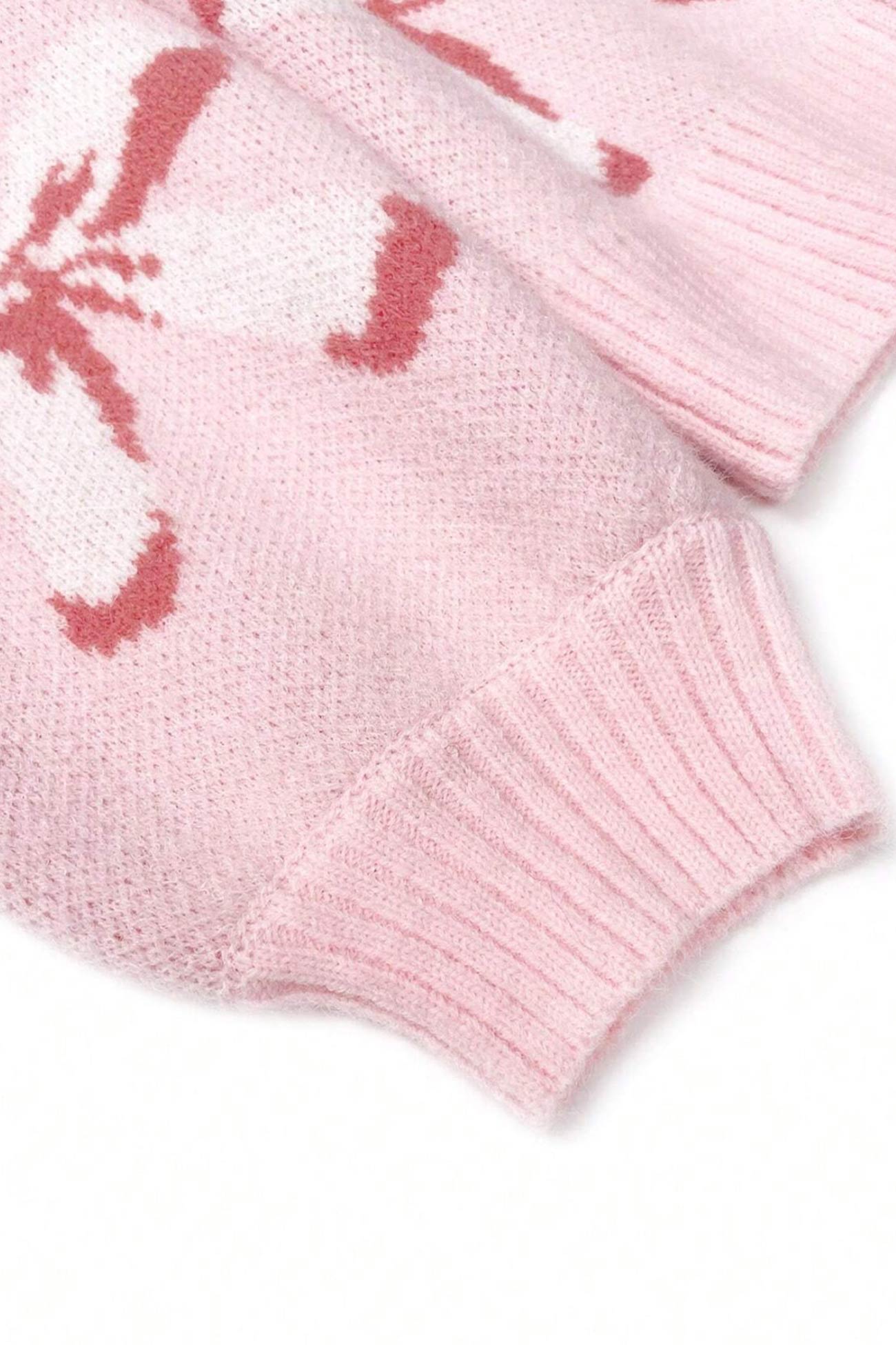 Bow Knot Jacquard Pullover Sweater