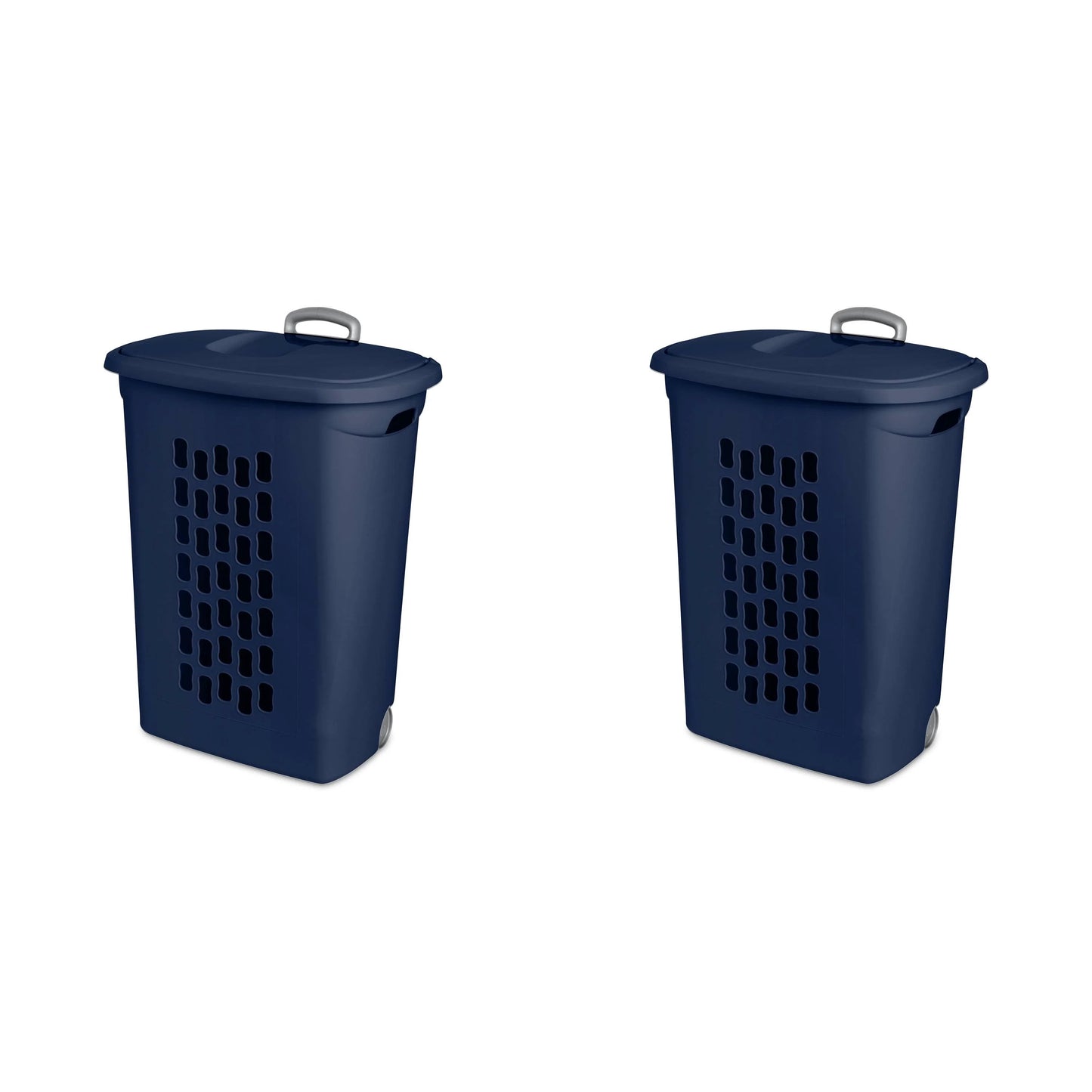 Sterilite Ultra Wheeled Hamper Plastic, Blue Cove, Set of 2, Size: 21 Large x 13 3/4 W x 28 3/8 H