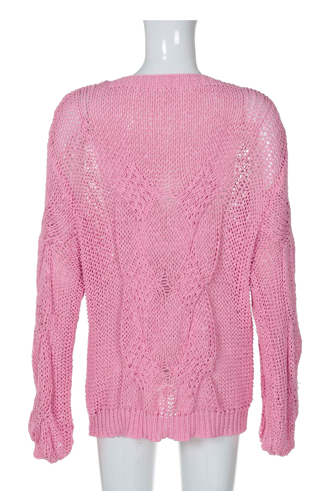 Cable Knit Hollow Out Pullover Sweater