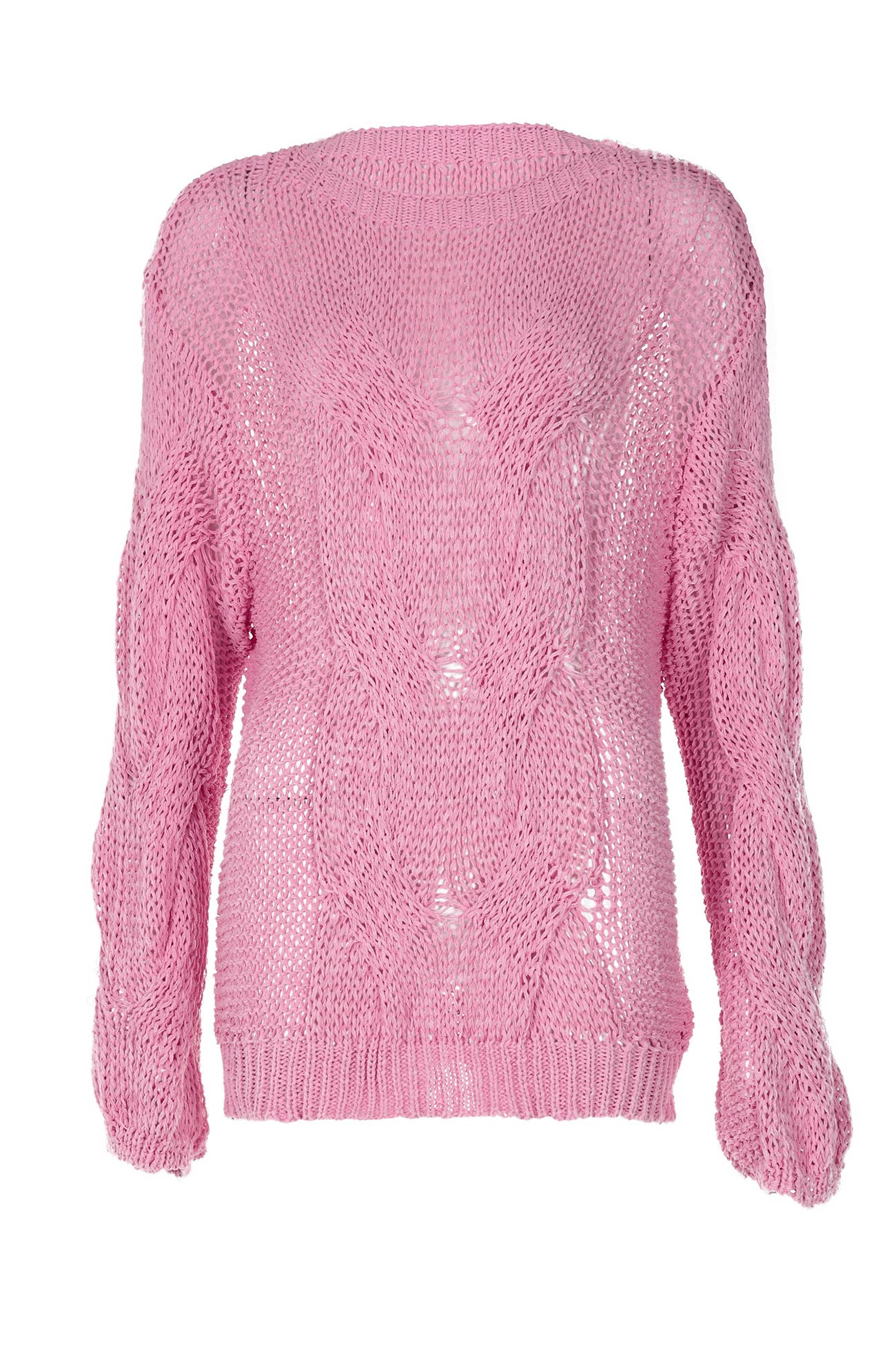Cable Knit Hollow Out Pullover Sweater