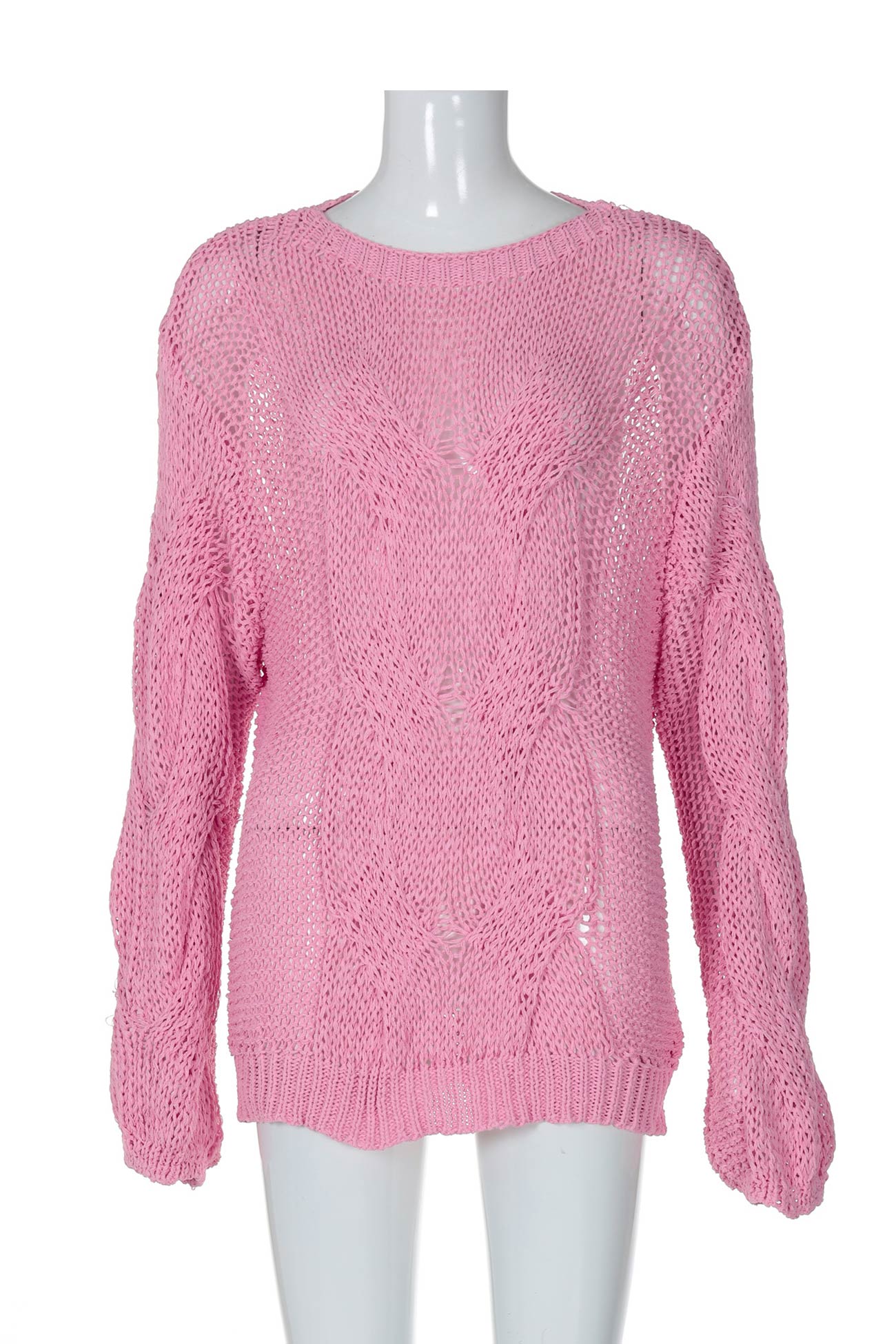 Cable Knit Hollow Out Pullover Sweater