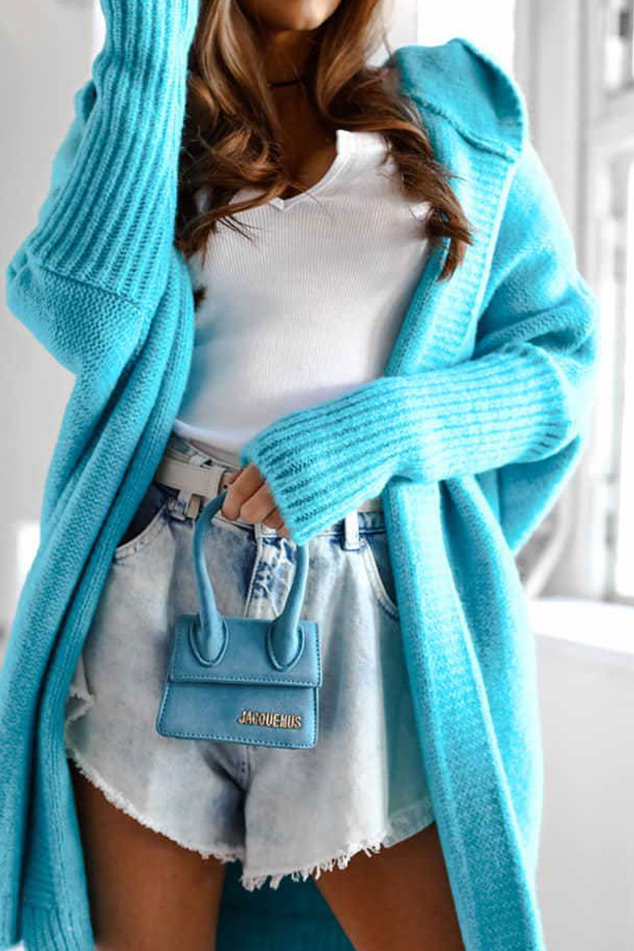 Bat Shaped Hooded Knitted Cardigan