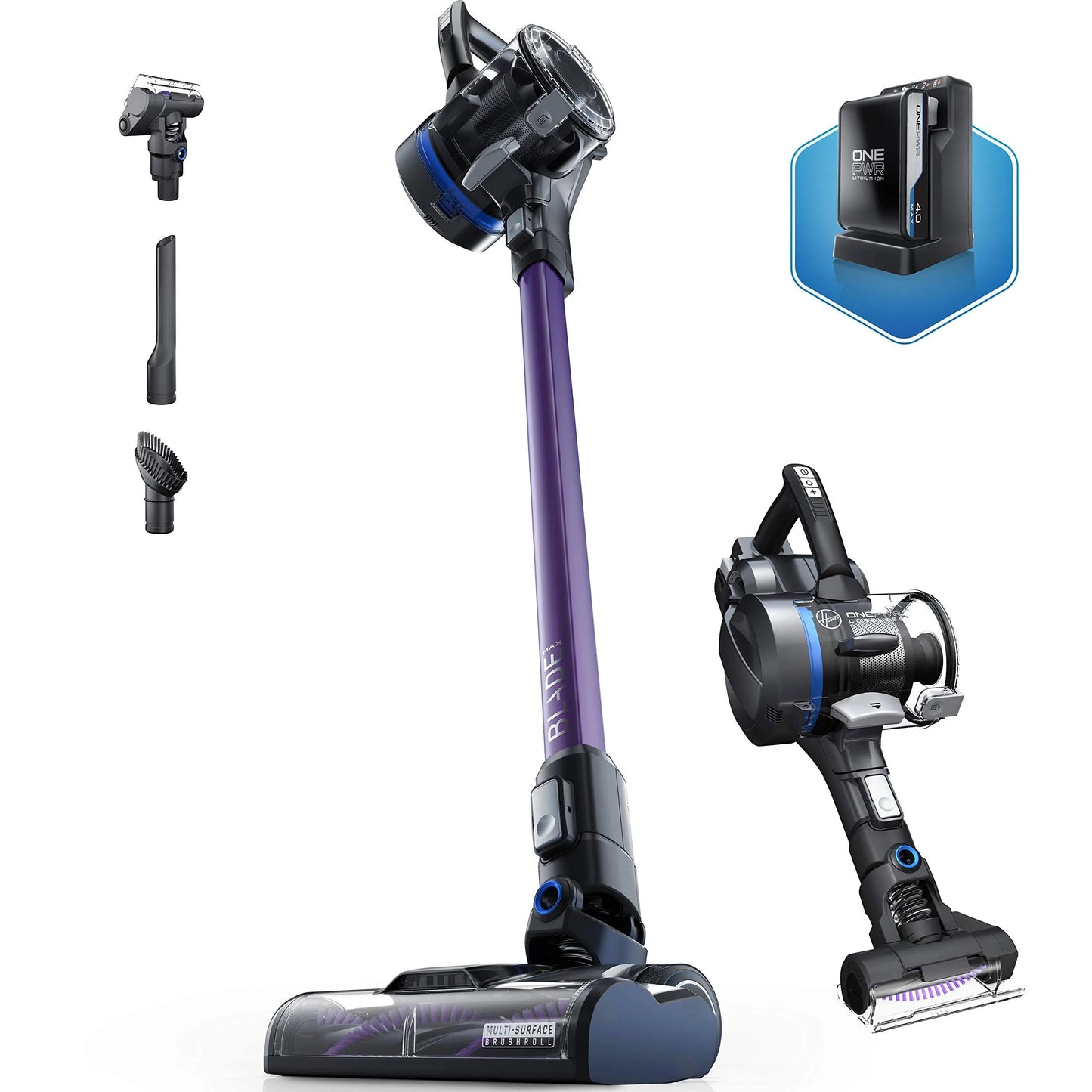 Hoover Onepwr Blade Max Pet Cordless Stick Vacuum Cleaner, Lightweight, BH53354V, Purple