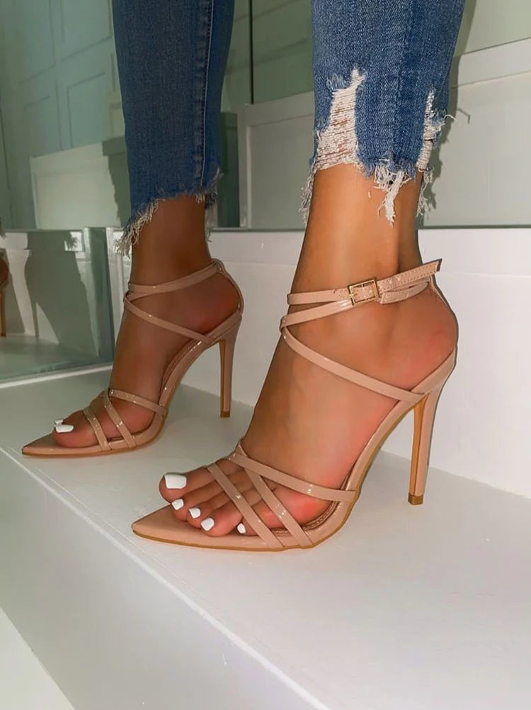 Pointed Toe Stiletto Heel Sandals
