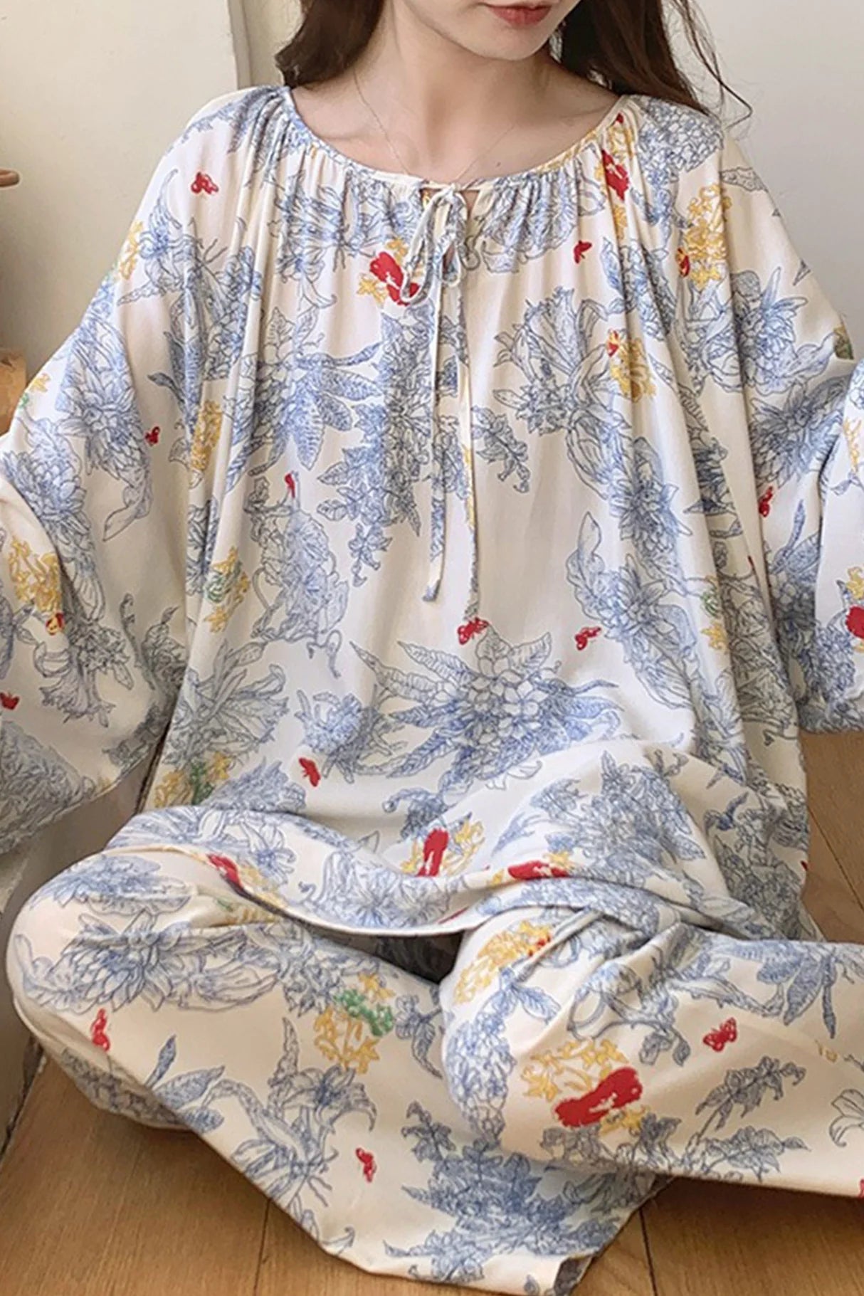 Printed Tie-up Oversize Loungewear