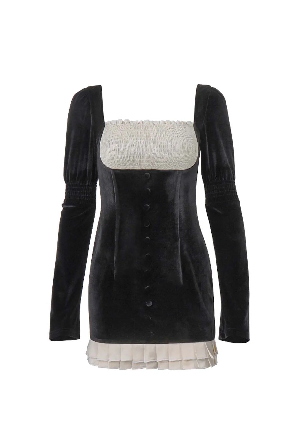 Contrast Patchwork Pleated Bodycon Dresses