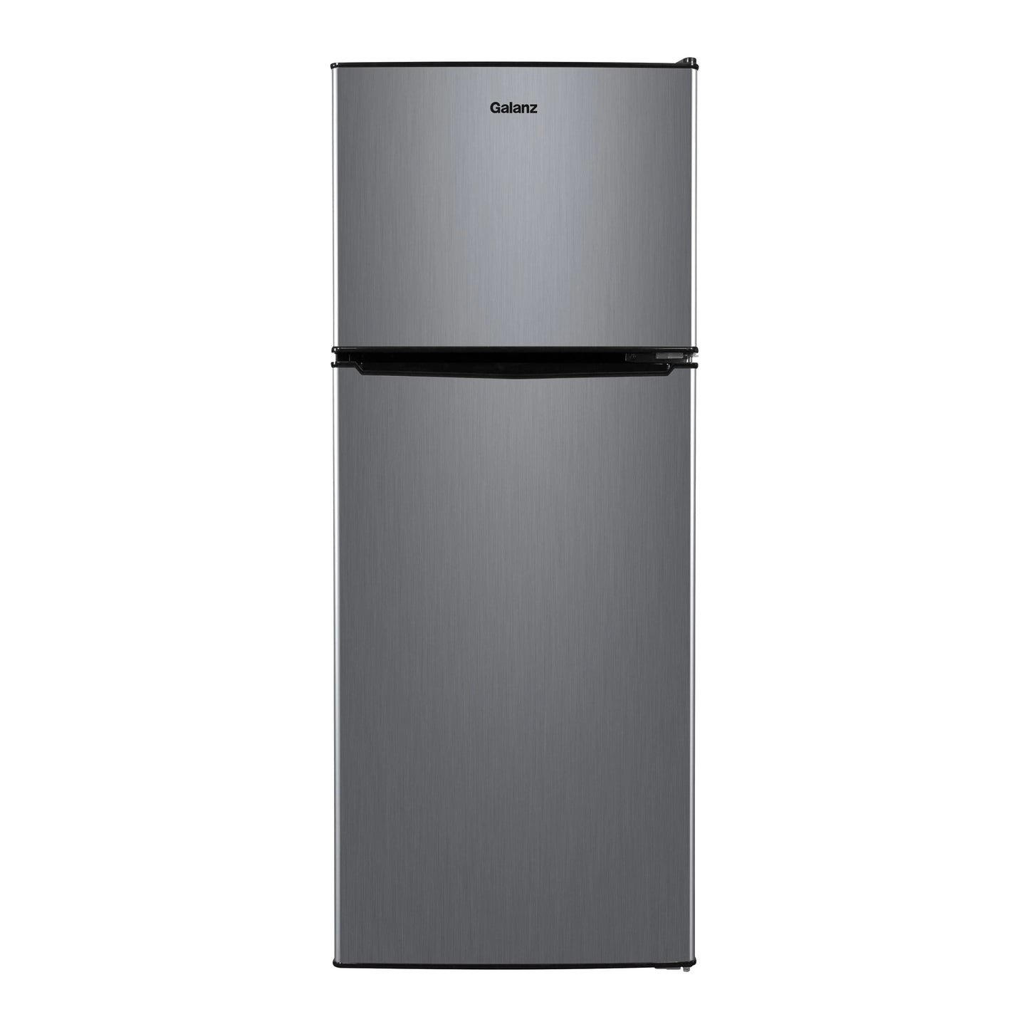 Galanz 4.6. Cu ft Stainless Steel Look, 2-door Estar Compact Fridge with Freezer, Silver