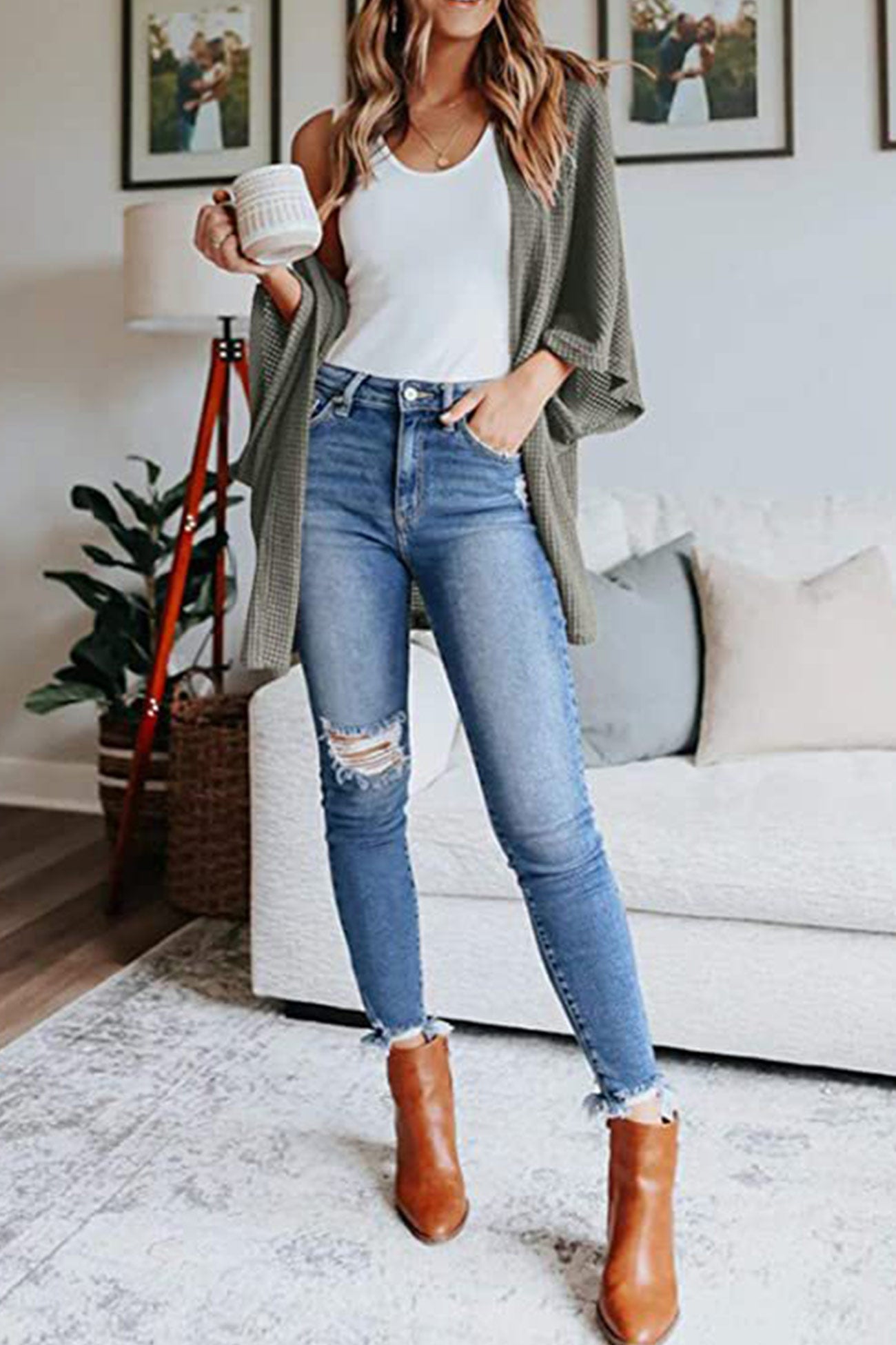 Solid Half Sleeve Wrap Cardigan