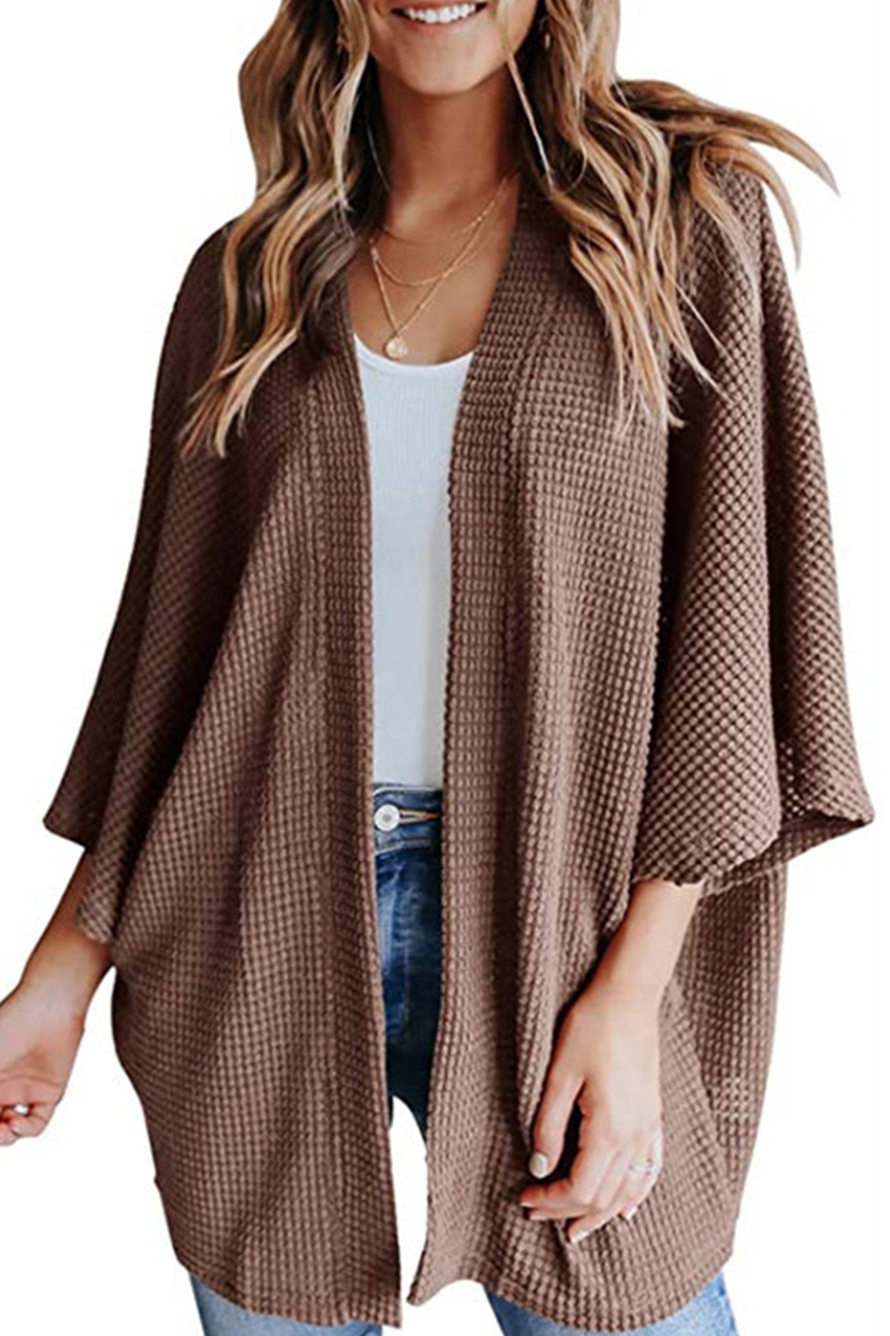 Solid Half Sleeve Wrap Cardigan