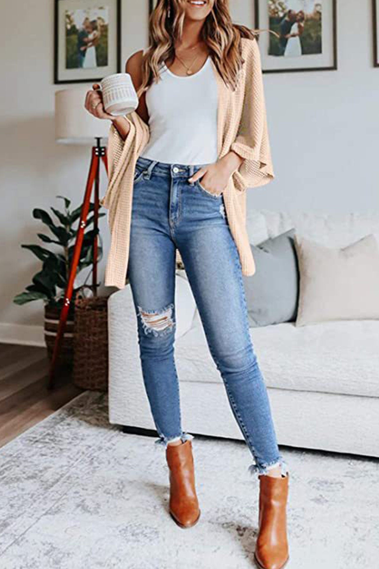 Solid Half Sleeve Wrap Cardigan