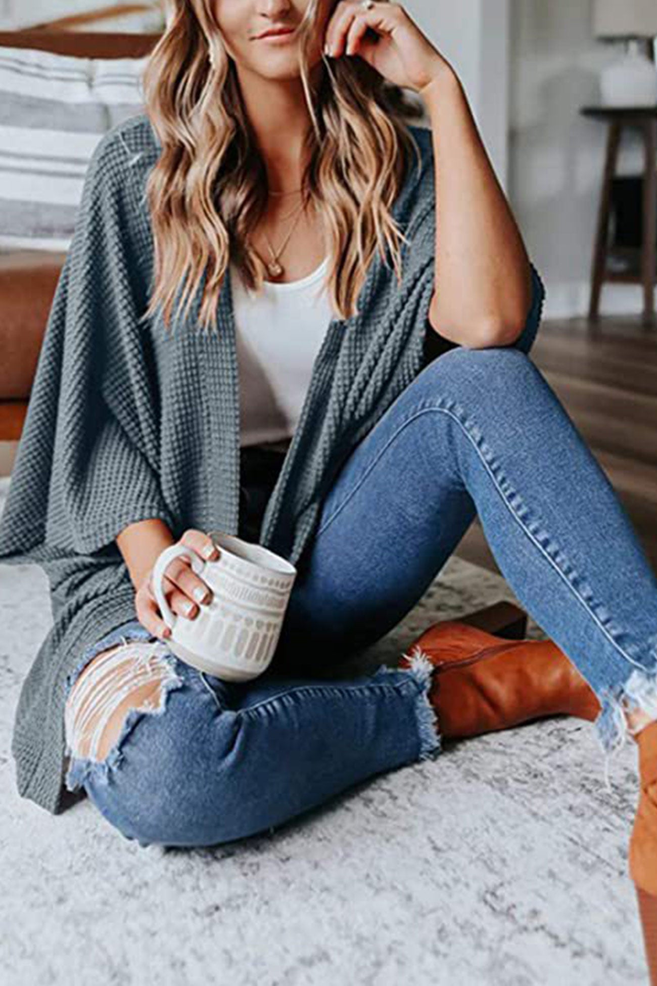 Solid Half Sleeve Wrap Cardigan
