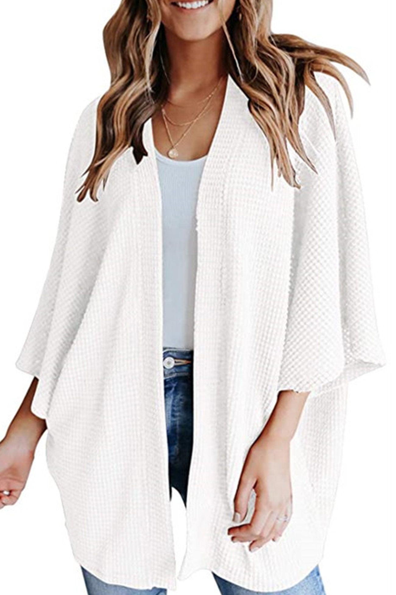 Solid Half Sleeve Wrap Cardigan