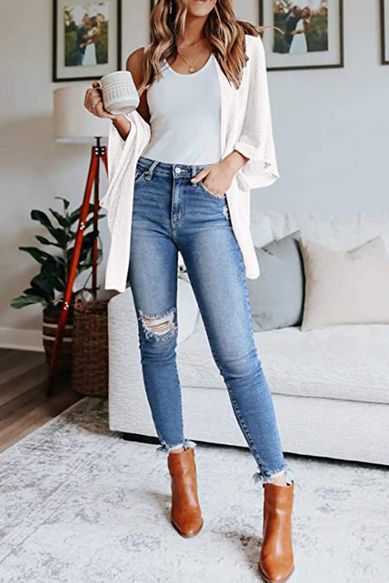 Solid Half Sleeve Wrap Cardigan