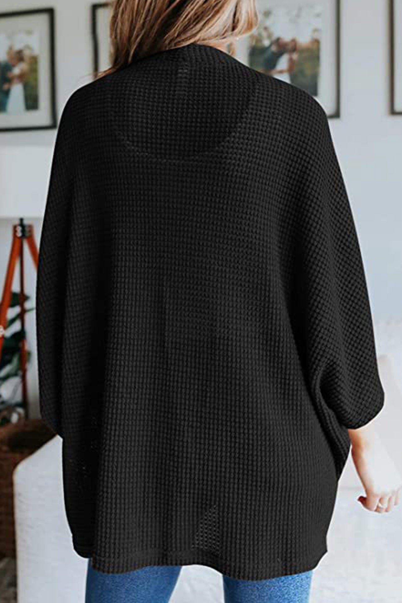 Solid Half Sleeve Wrap Cardigan