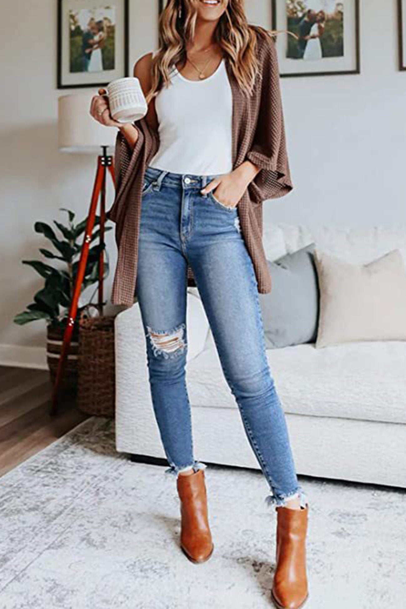 Solid Half Sleeve Wrap Cardigan