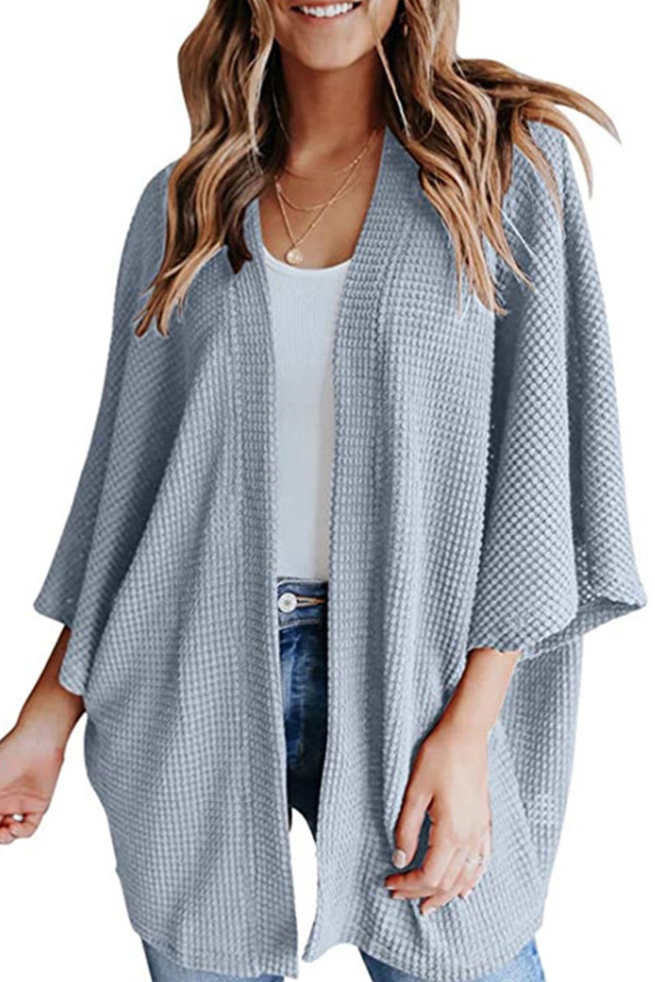 Solid Half Sleeve Wrap Cardigan