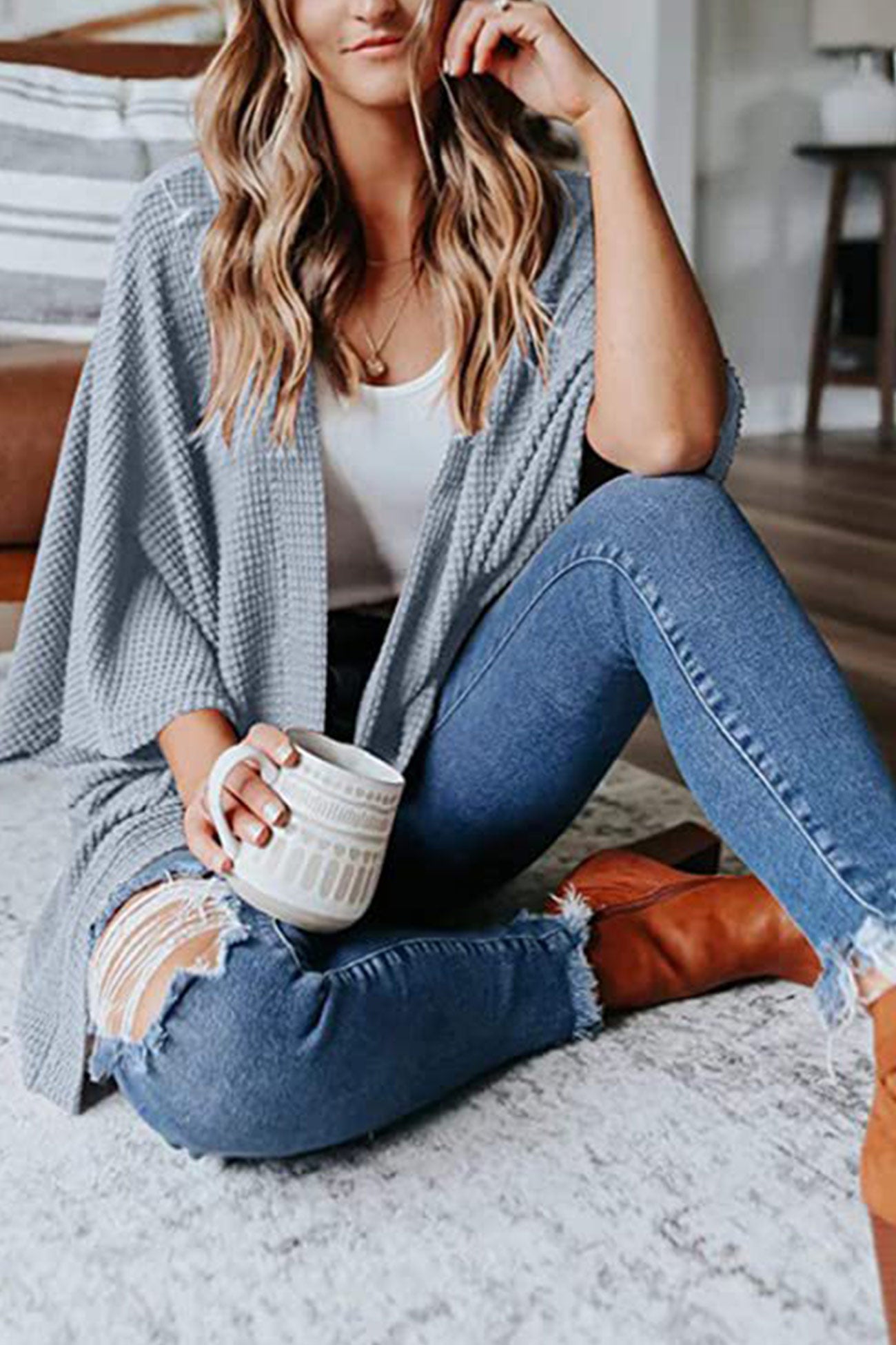Solid Half Sleeve Wrap Cardigan