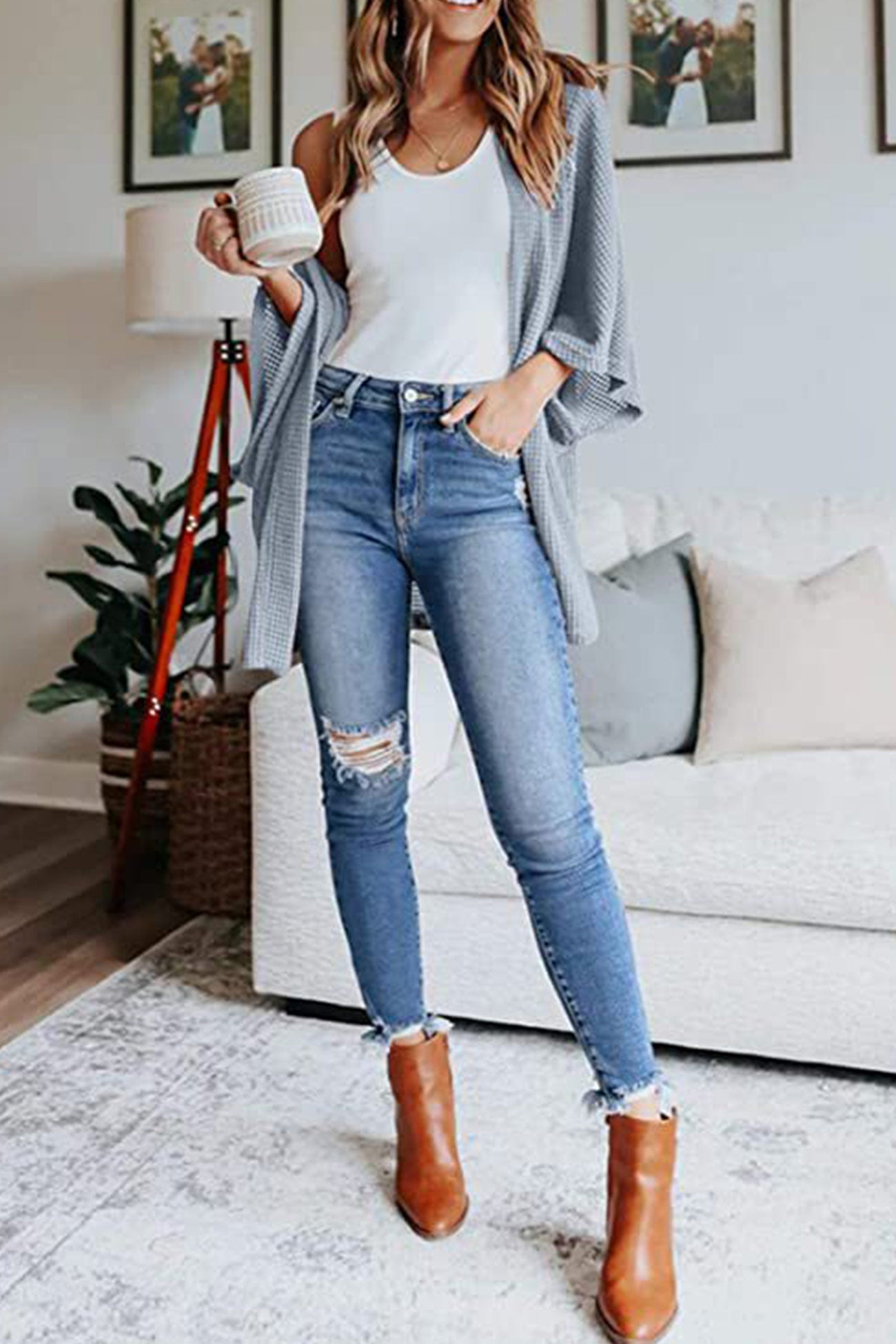 Solid Half Sleeve Wrap Cardigan