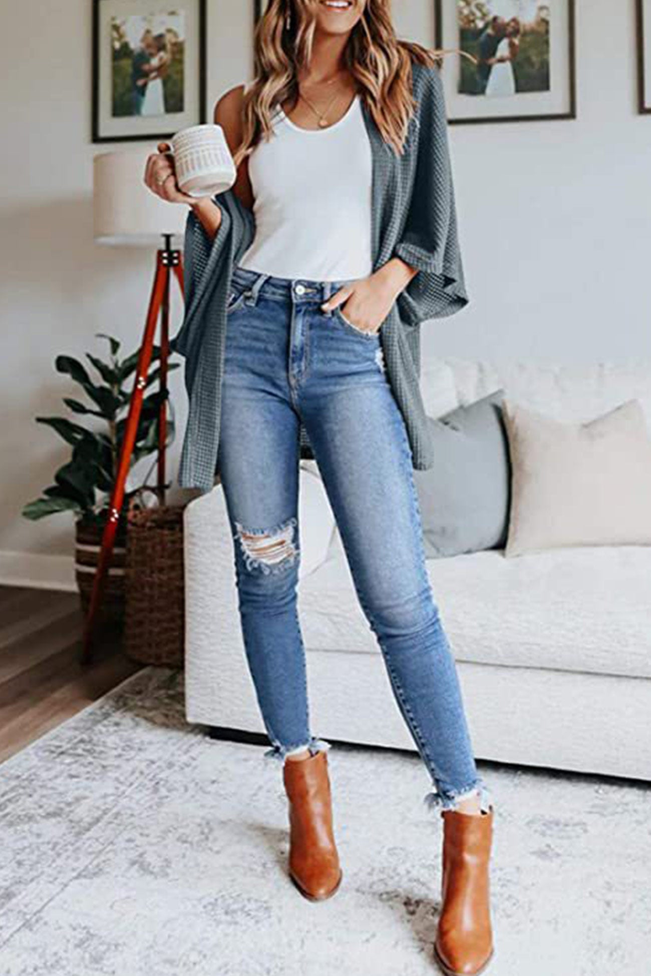 Solid Half Sleeve Wrap Cardigan