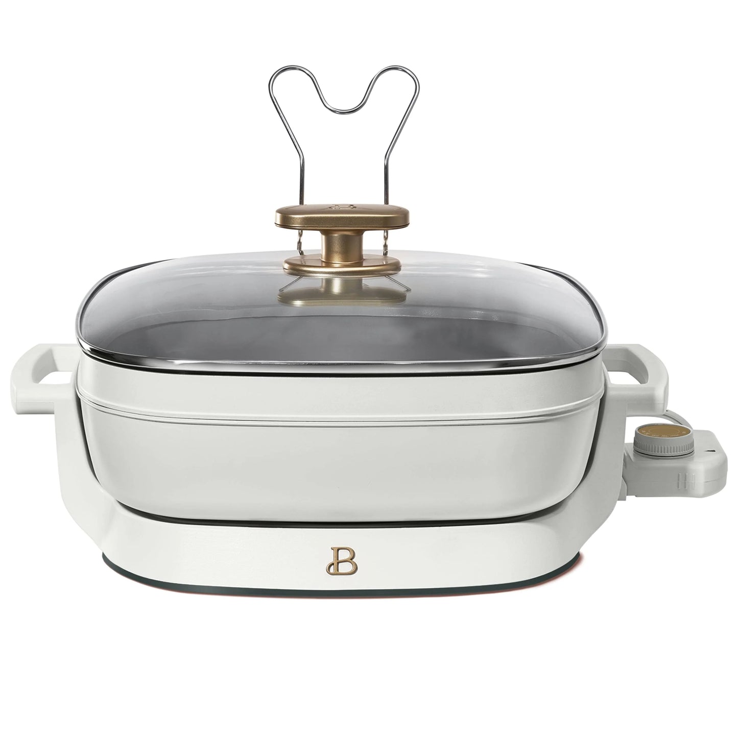 Beautiful 5-in-1 Electric Expandable Skillet, White Icing by Drew Barrymore, Up to 7 qt