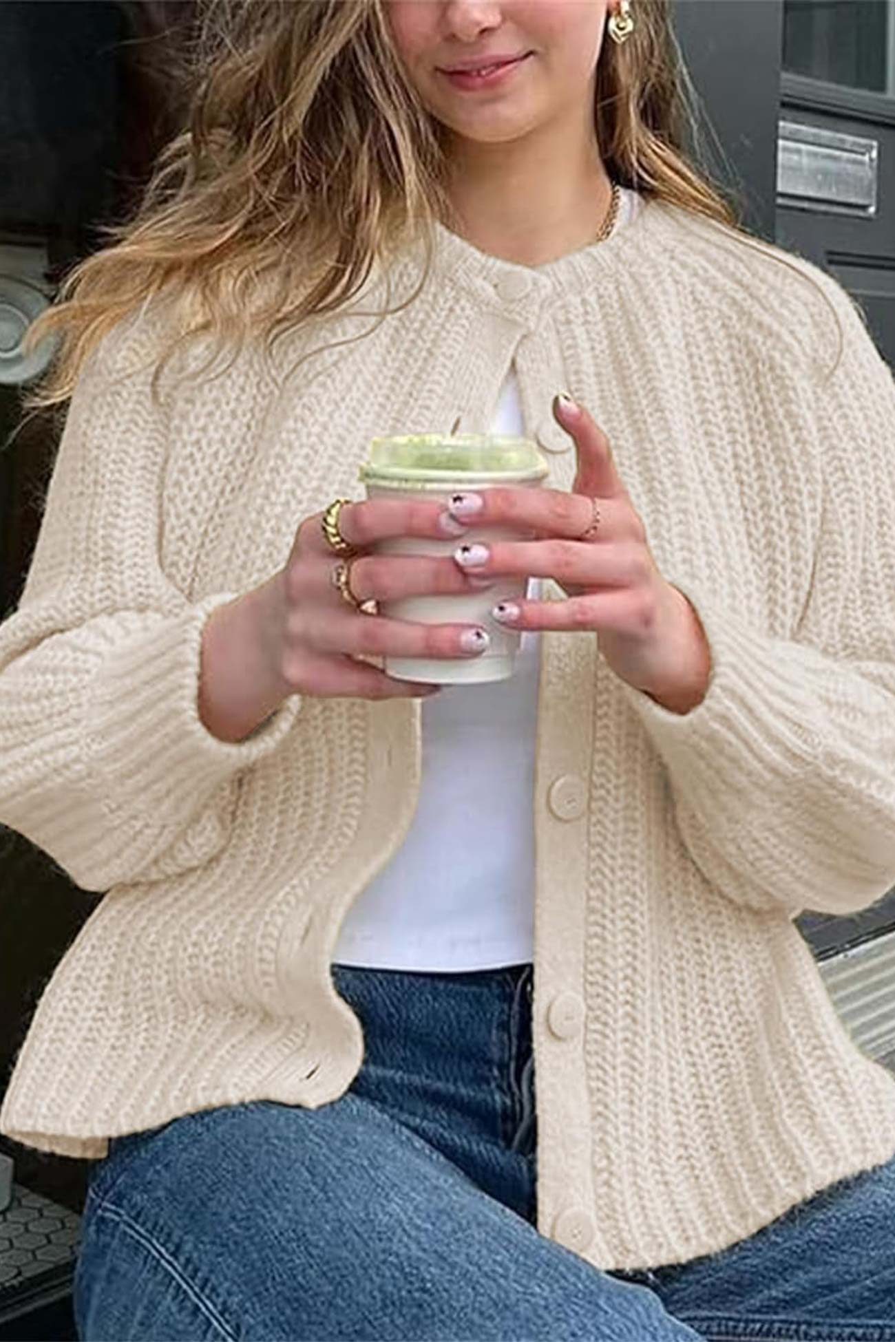 Solid Color Botton Down Cardigan