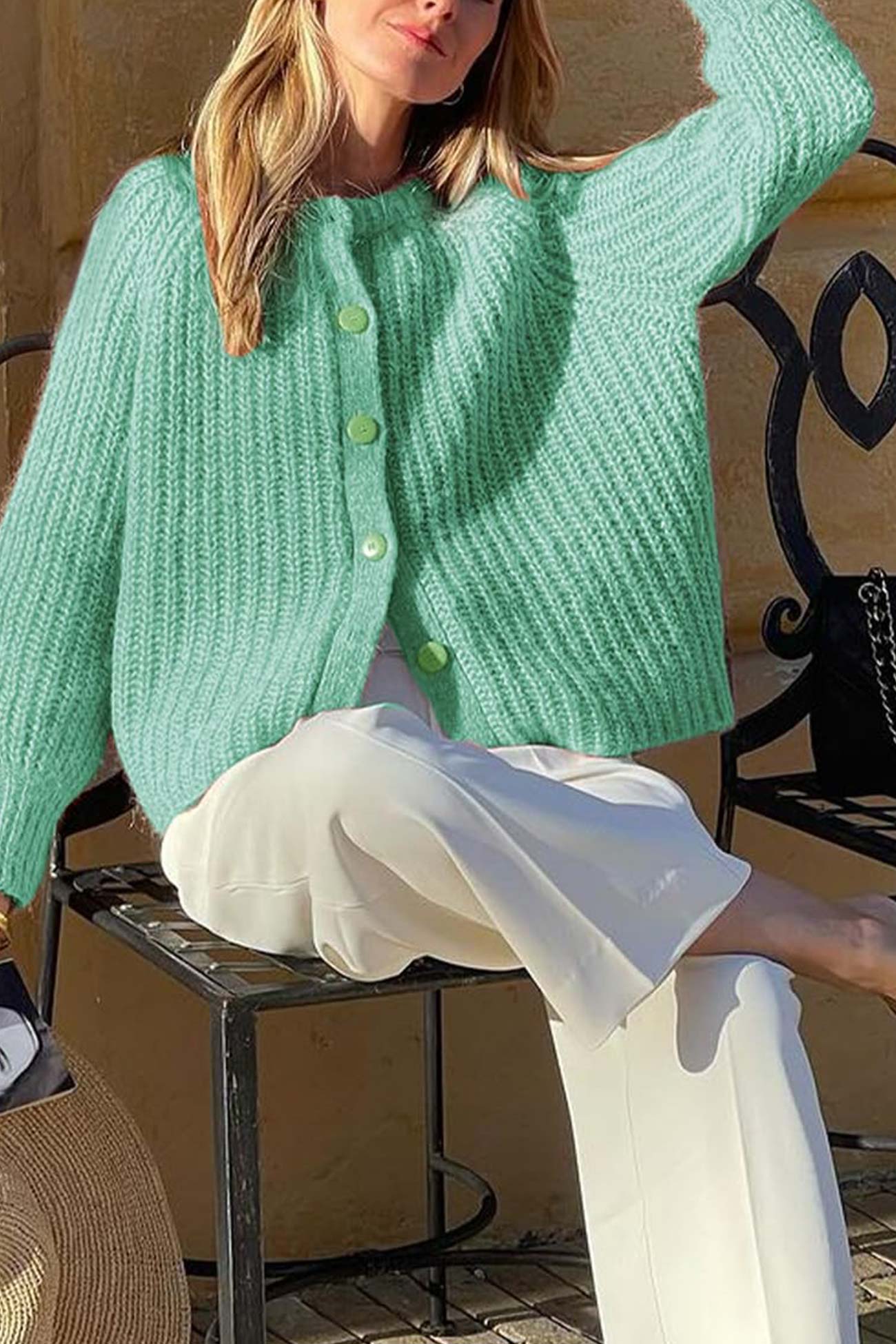 Solid Color Botton Down Cardigan