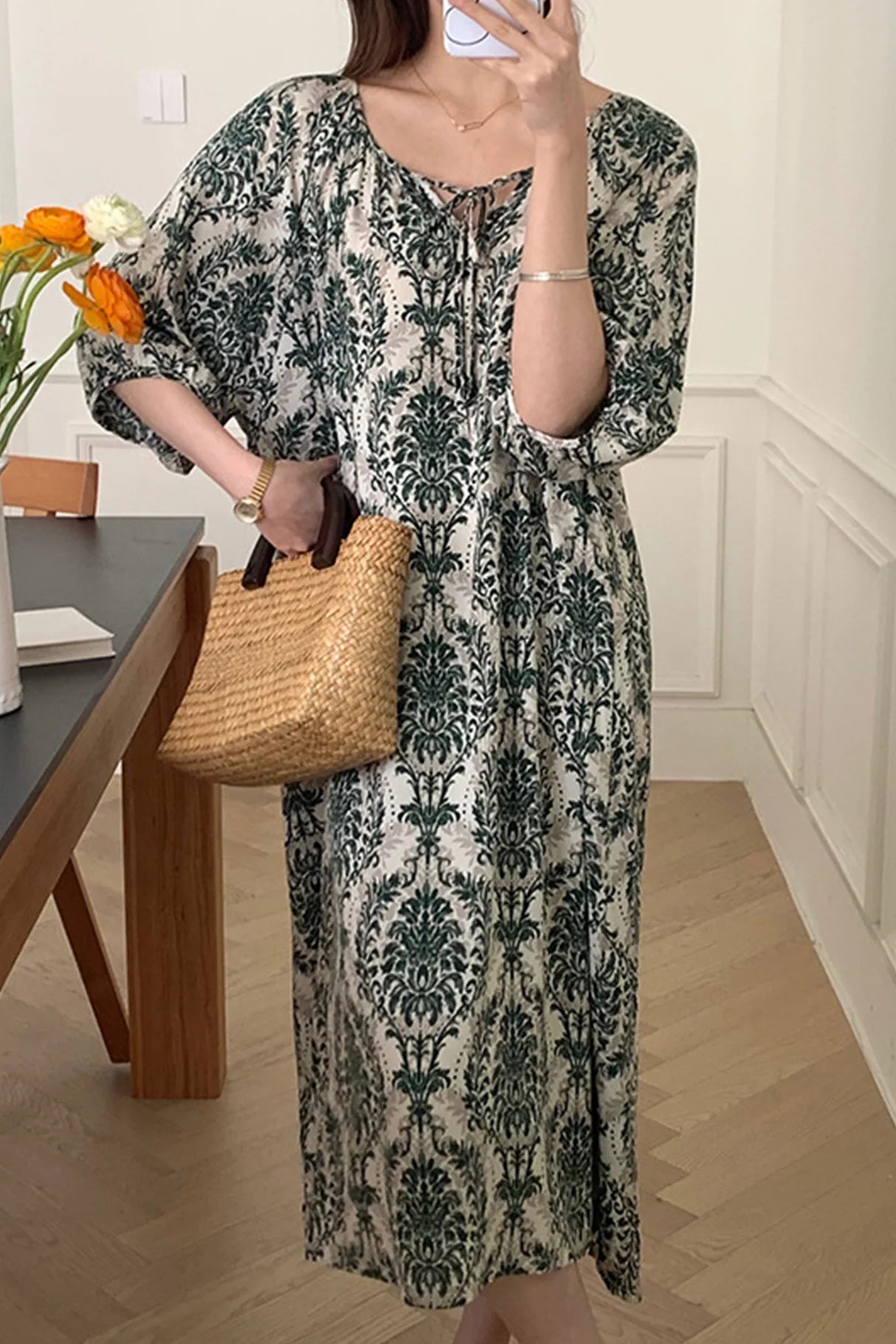 Printed Tie-up Oversize Loungewear