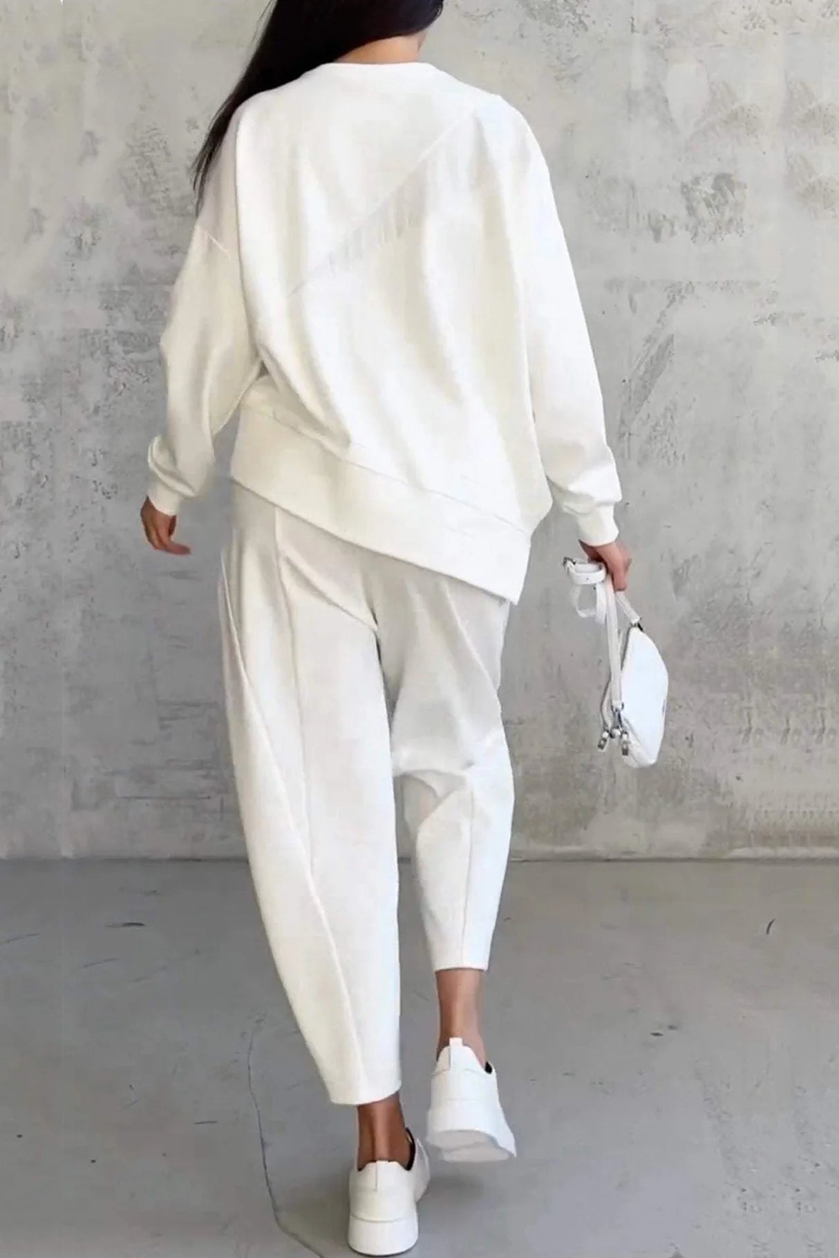 Crew Neck Irregular Hem Sets