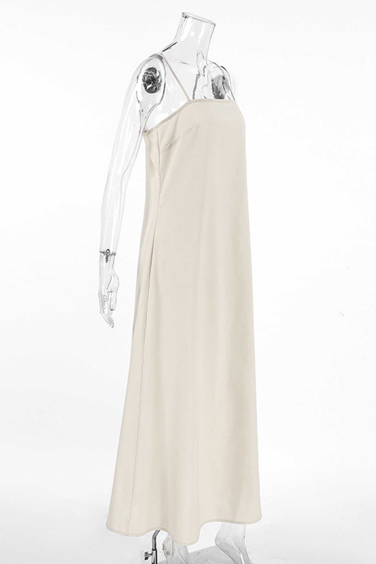 Spaghetti Straps A Line Cotton Linen Dress