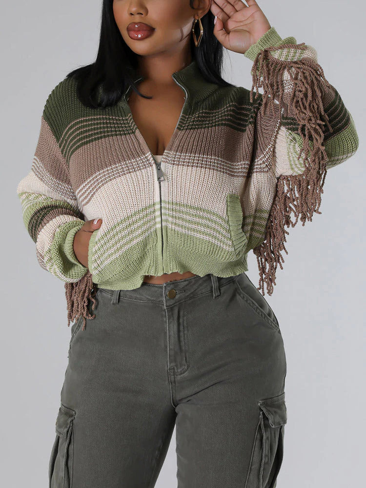 Fringe Knit Jacket & Pants