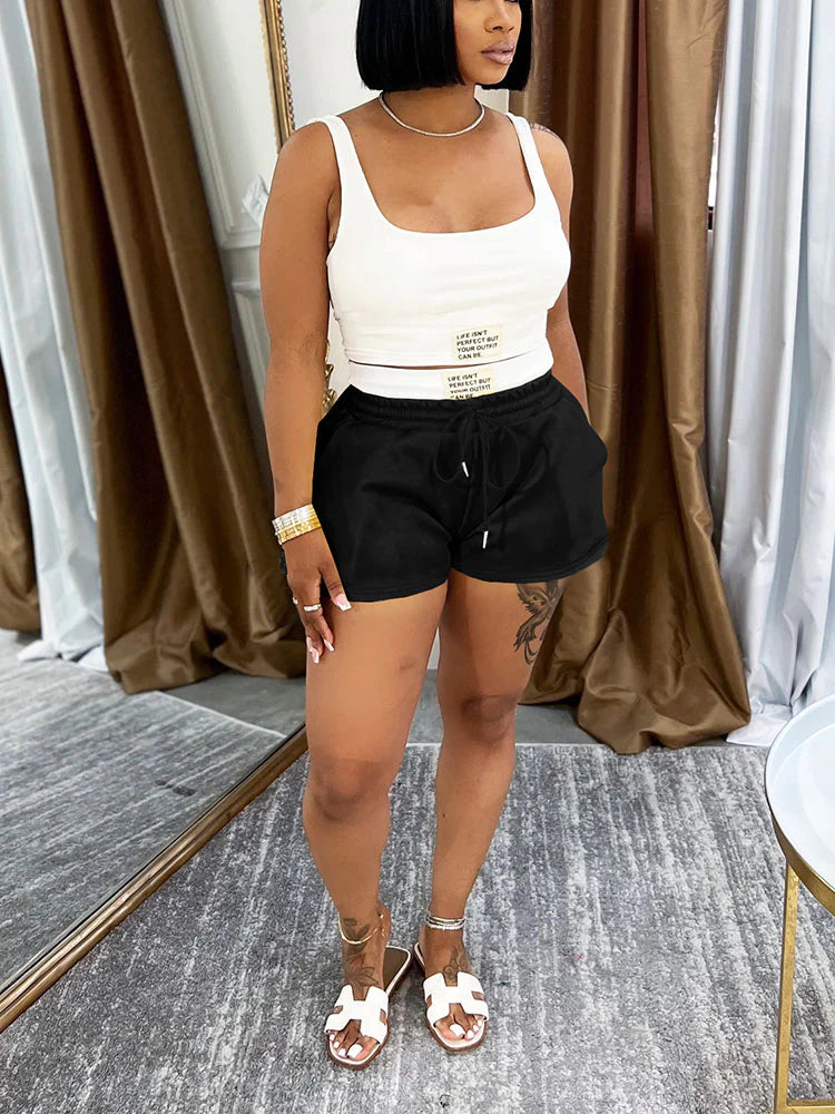Lounge Crop Tank & Drawstring Shorts Set
