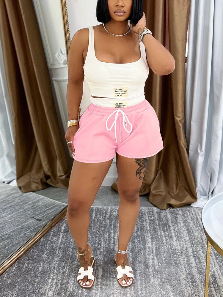 Lounge Crop Tank & Drawstring Shorts Set