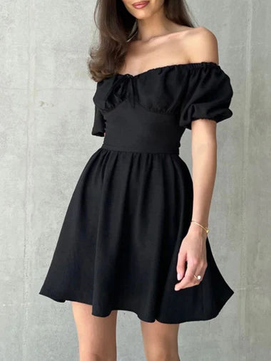 Bow Tie Off Shoulder Mini Dress