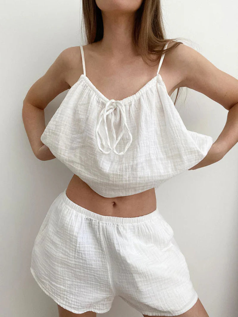 Cotton Camisole Top Shorts Set