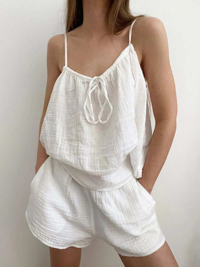 Cotton Camisole Top Shorts Set