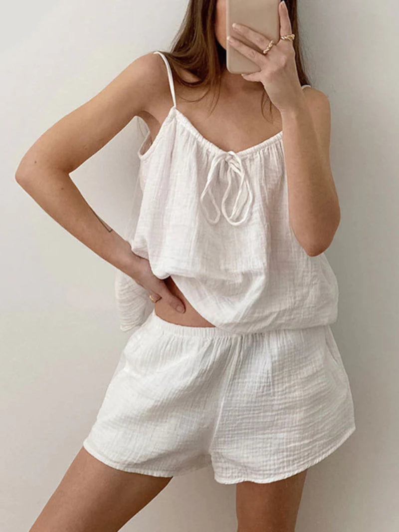Cotton Camisole Top Shorts Set