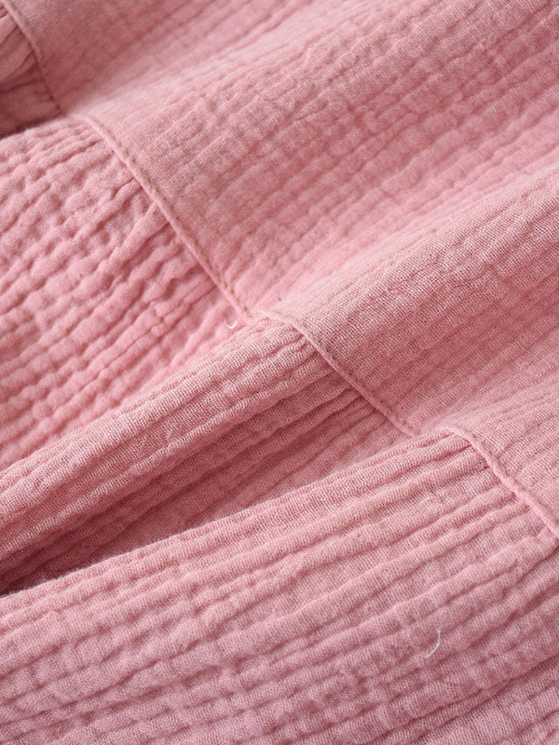 Cotton Solid Color Short Sleeve Nightdress