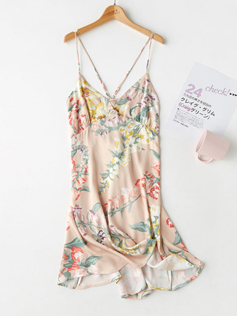 Floral Print Cross Back Nightdress
