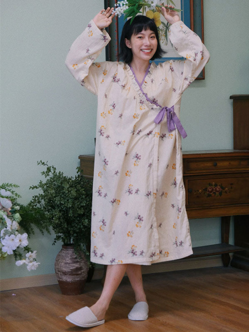 Floral Serenity Wrap Nightdress