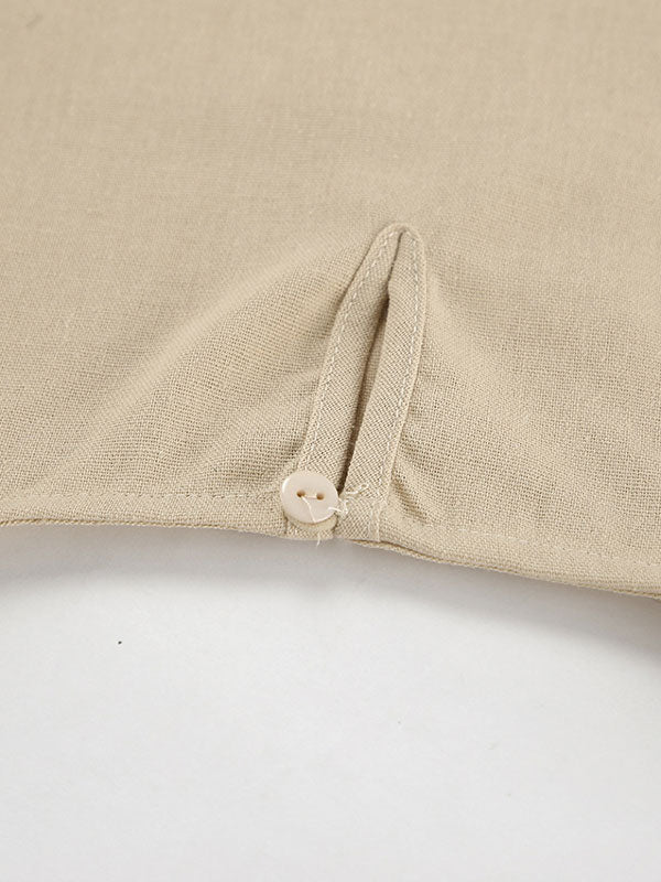 Linen Sleeveless Top With Split Pants Set