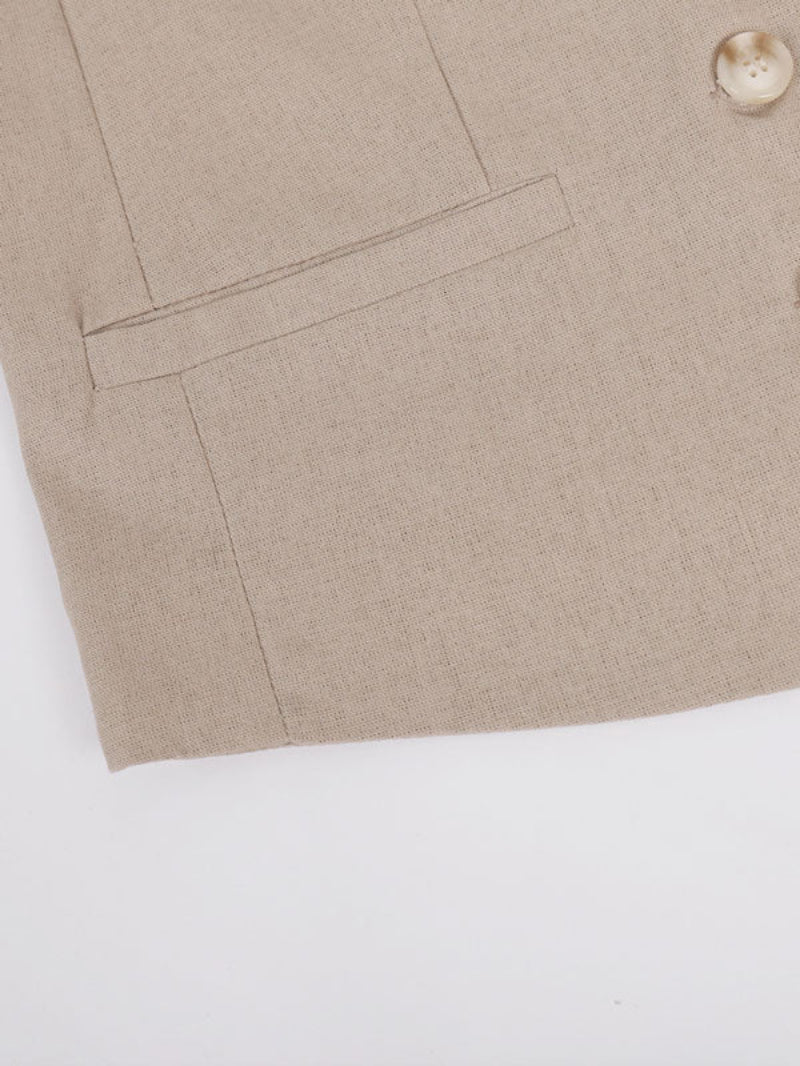 Linen Sleeveless Vest Long Pant Set